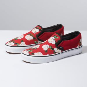 Vans Bayan Kaykay Ayakkabısı Romantic Floral Slip-On Kırmızı/Beyaz | 94811-617